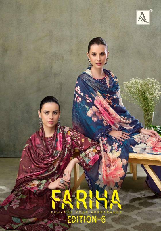 Alok suits fariha edition vol-6 Designer dress material wholesale in Mumbai